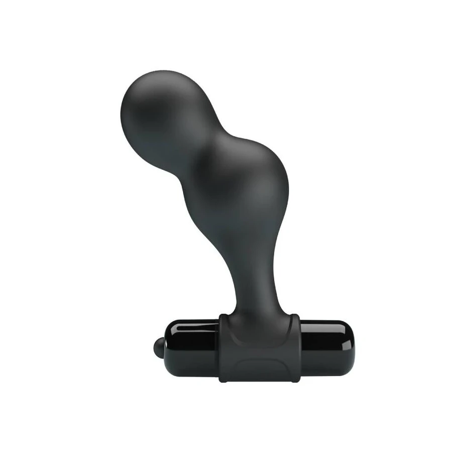 MR PLAY - PLUG ANAL VIBRADOR DE SILICONE PRETO